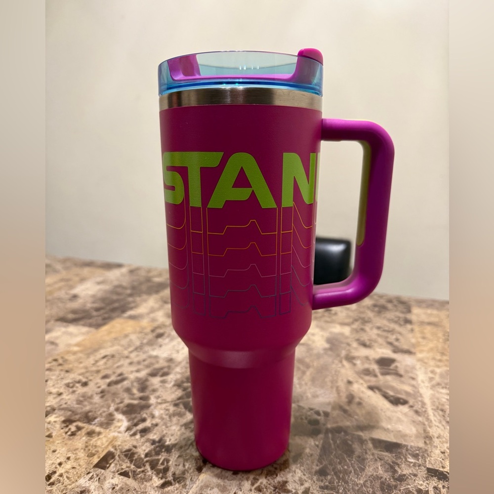 Pink and Green Stanley Tumbler